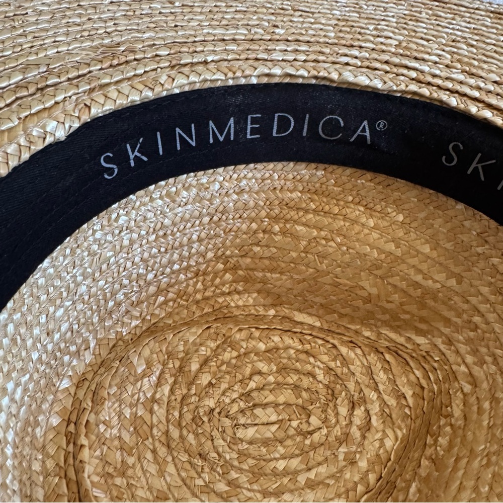 SkinMedica Hat Straw Fedora Wide Brim Big Head Friendly - Picture 7 of 9